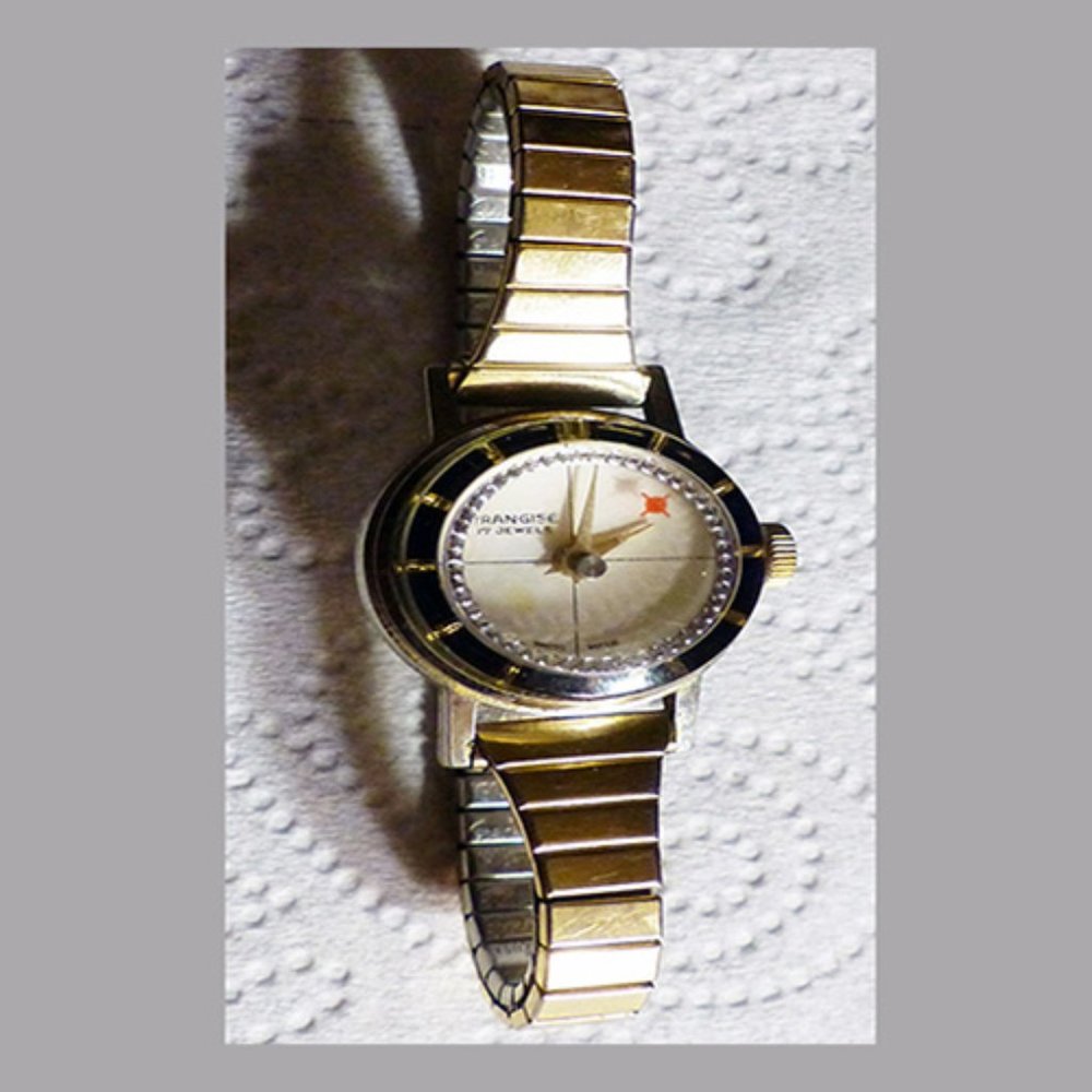 Trangise 17J Swiss Stainless Silvertone Floating Second Hand Wristwatch